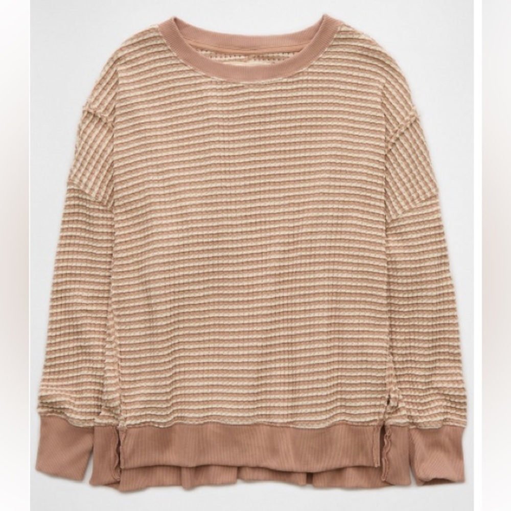 AE Big Hug Waffle Crewneck Sweatshirt NWOT